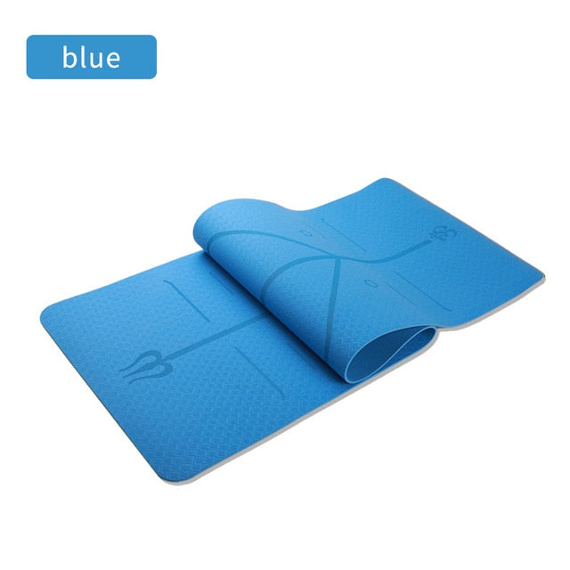 TPE Yoga Mats With Body Position Line - Boomer Fitness