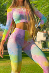 Tie Dye Print Seamless Yoga Set